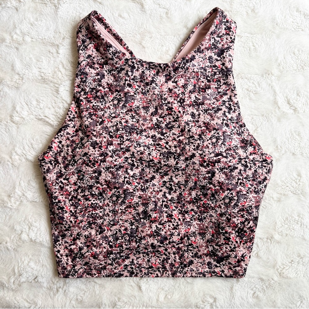 Athleta Shirt Tank Top Womens XS Pink Conscious Crop Floral Longline Sports Bra